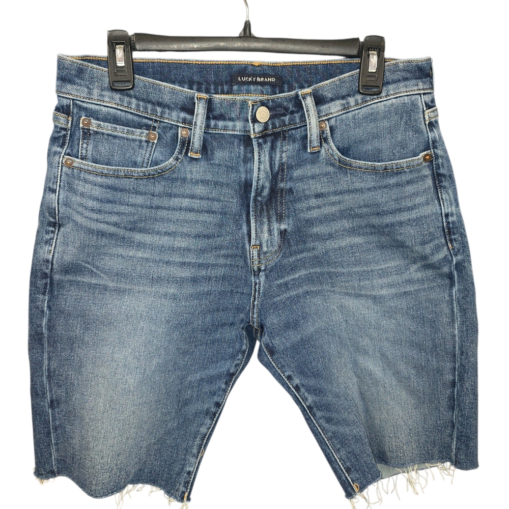 Lucky Brand Medium Wash Denim Cutoff Jean Shorts Raw Hem Size 31